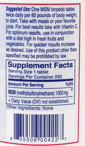 Methylsulfonylmethane (MSM) (250 tablets)